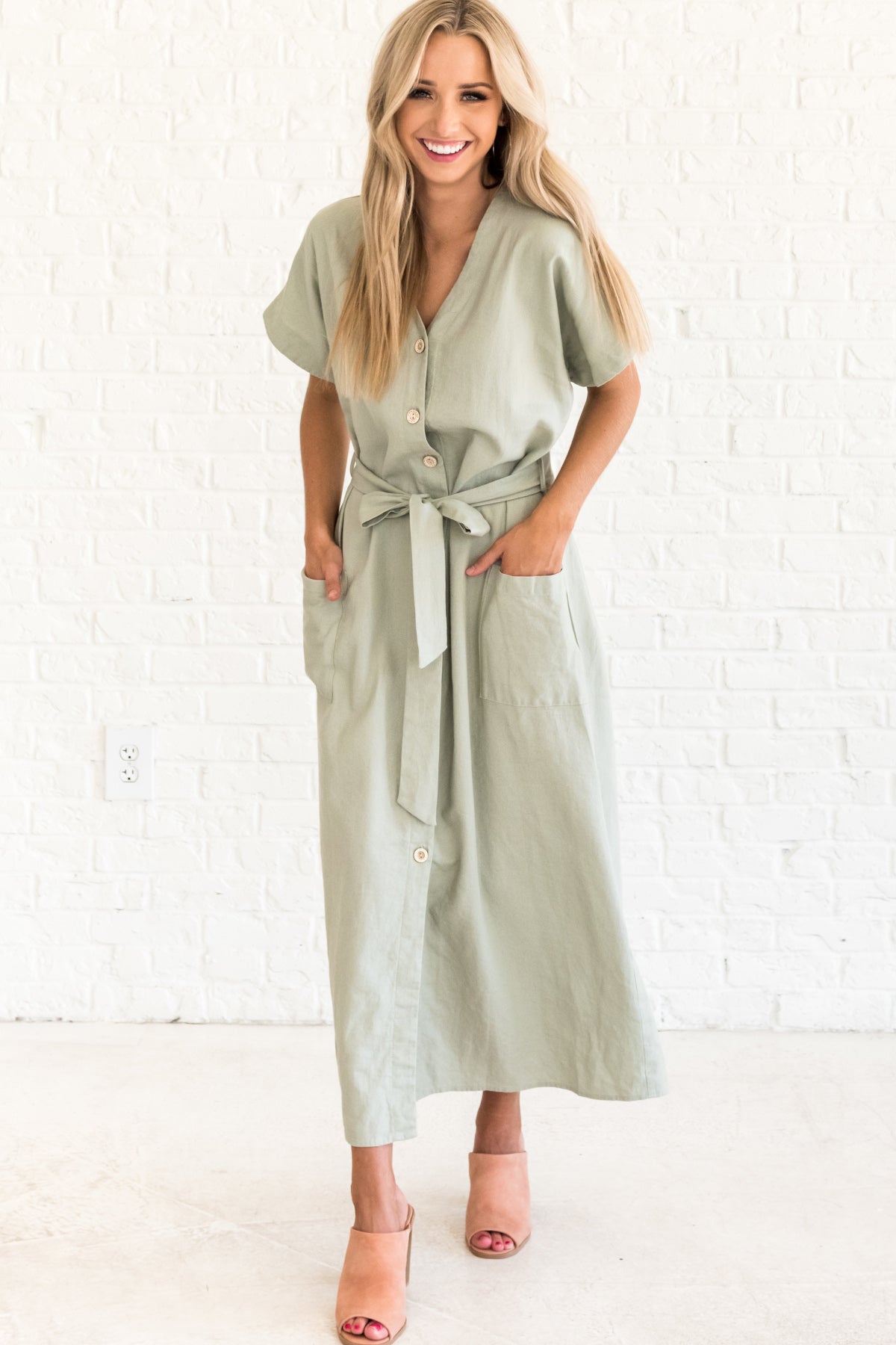 Wander Often Sage Green Maxi Dress ...